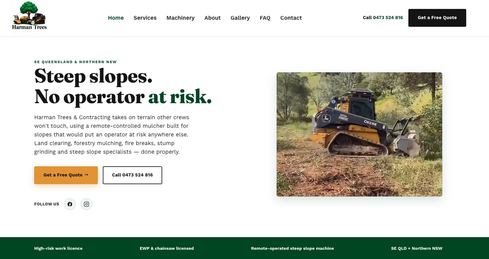 Harman Trees & Contracting homepage