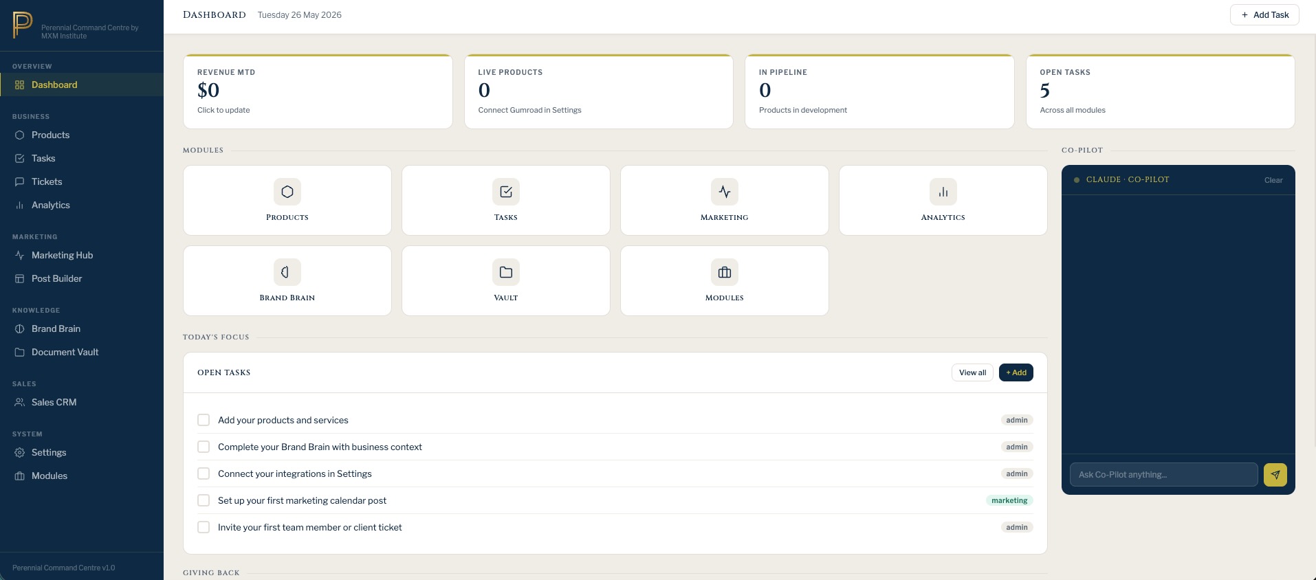 Perennial Command Centre Dashboard