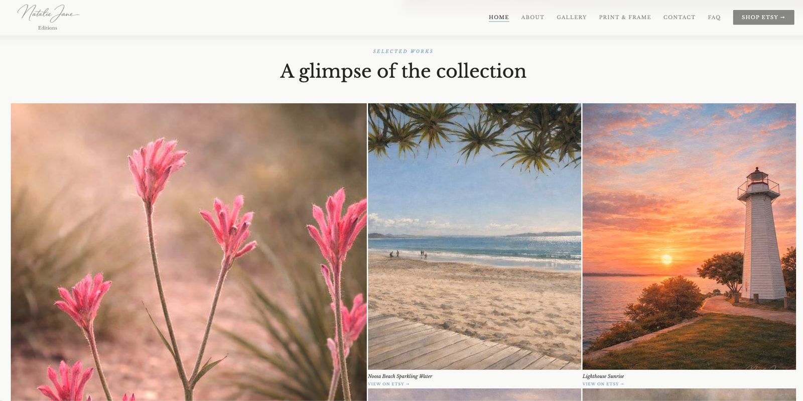 Natalie Jane Editions selected works section